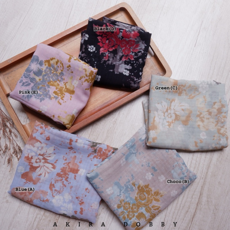 {BARU KAINNYA SAJA} HIJAB AURORA HIJAB MOTIF SAKURA SEGIEMPAT UKURAN 115x115cm- AKIRA DOBBY KERUDUNG