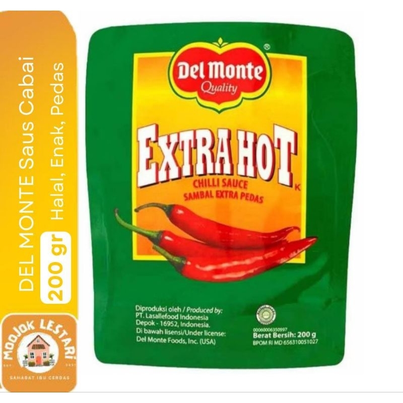 

MOOJOK-Saus Sambal DEL MONTE Extra Hot Chili Sauce 200Gr Pouch