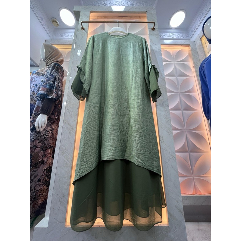Gamis malay polo linen gamis polos wanita gamis polo linen
