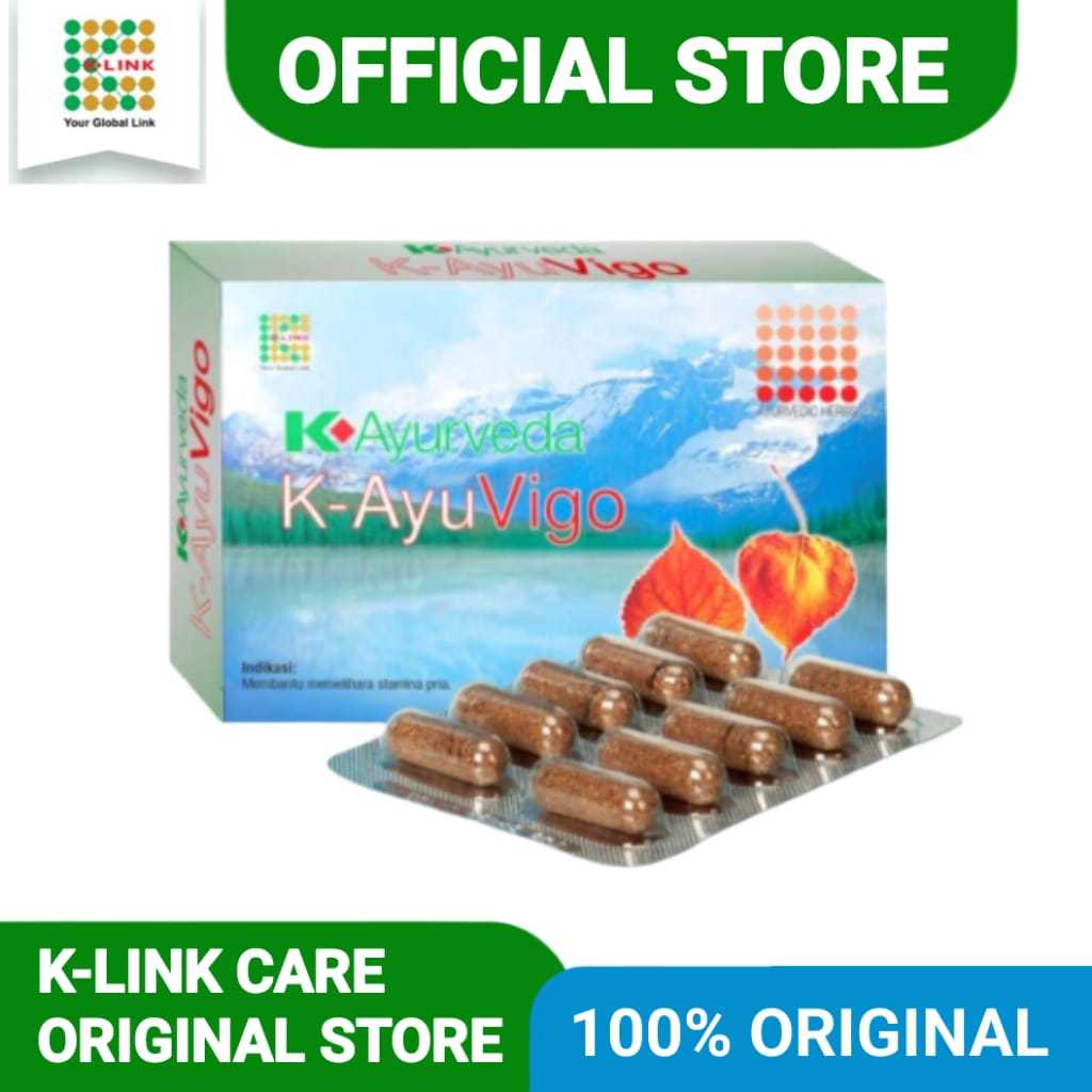 Ayu vigo.Ayu vigo klink.Ayuvigo.Ayuvigo Original K link.Kemasan 30 kapsul.Ayuvigo Stamina Pria.Ayurv