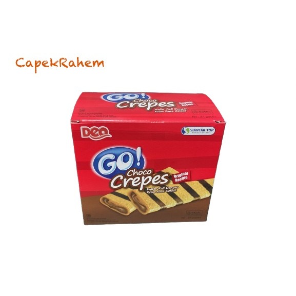 

Go Choco Crepes Wafer Roll Dengan Krin 1 Pack Isi 24 x 6gram