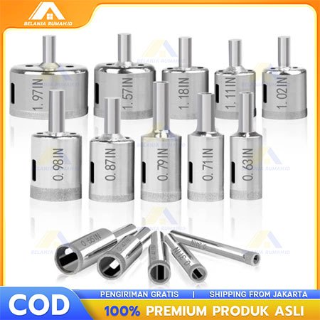 15/10PCS set mata bor kaca keramik granit marmer batu porselen diamond hss holesaw pelubang/mata bor