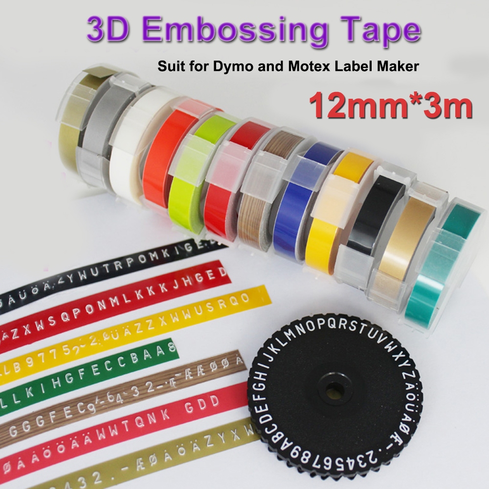 

Refill Tape label maker 3D embossing 12mm (untuk Dymo,Motex,Cidy) merk CIDY