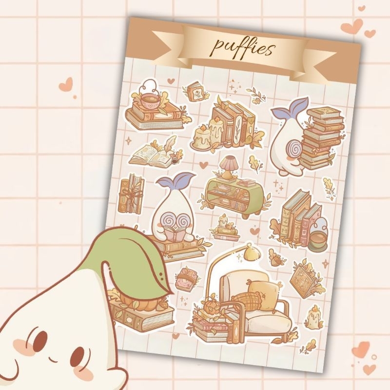 

puffies sticker sheet | waterproof | aesthetic sticker | sticker sheet pack | planner sticker