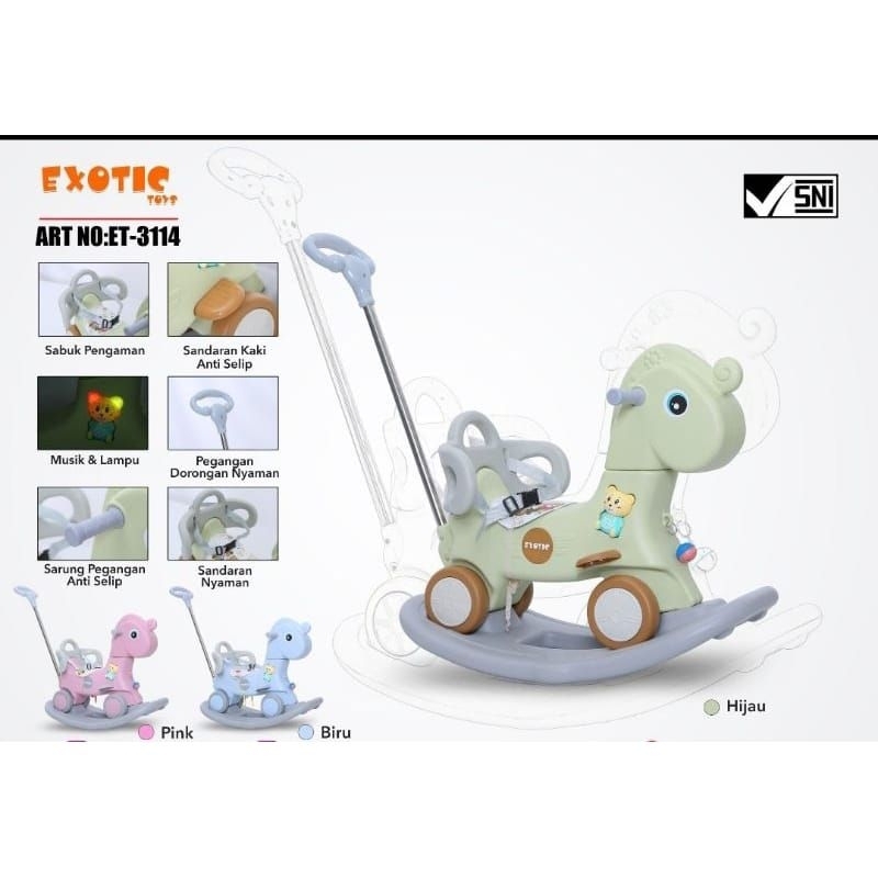 Mainan Anak Kuda kudaan 3in1 Dino Exotic 2110 & Kuda Exotic 2108 3114