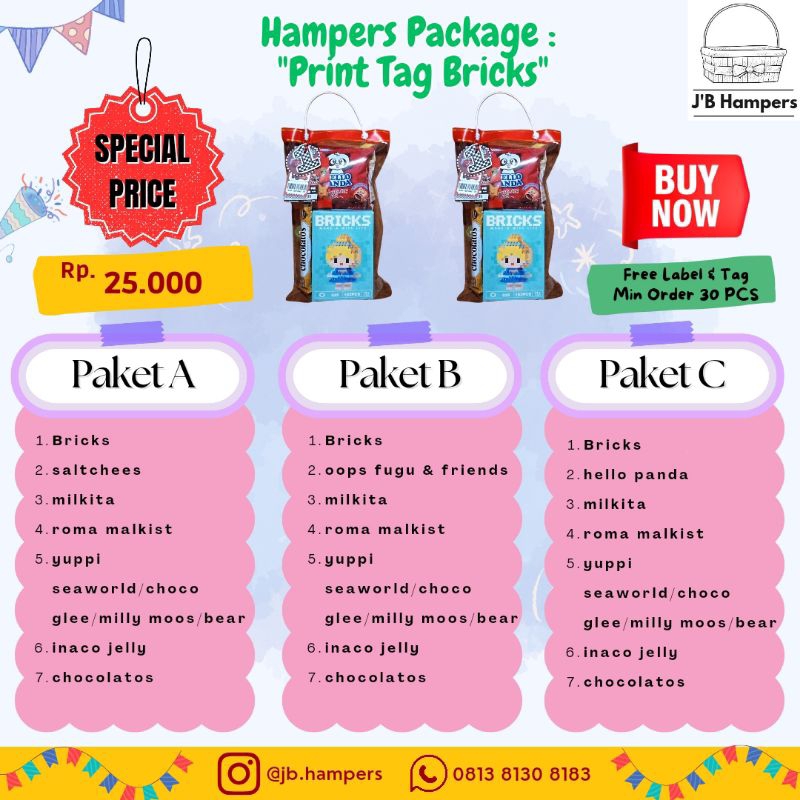 

Hampers Package : "Print Tag Bricks