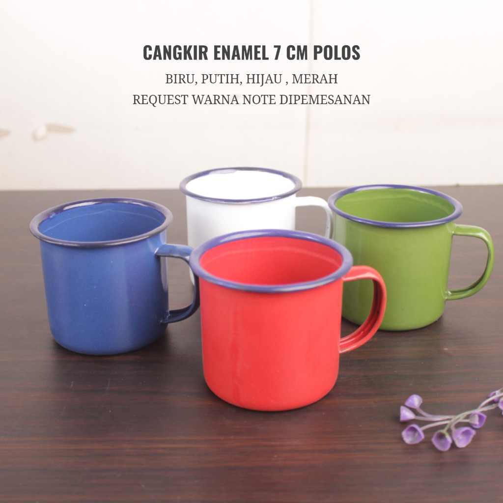 GROSIR mug enamel/cangkir kopi bahan enamel/cangkir teh jadul (perlusin)