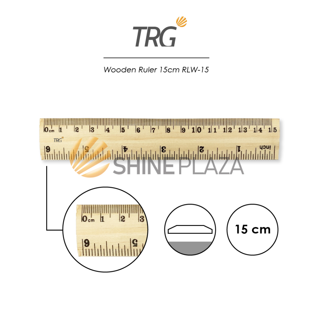 

TRG Wooden Ruler 15 cm RLW-15 - Penggaris Mistar Kayu 15cm TRG