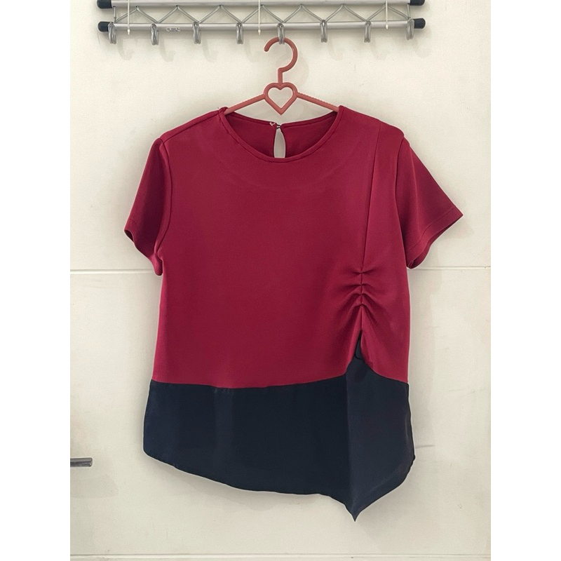 Baju Kantor Wanita Merah Tua / Blouse Formal Maroon