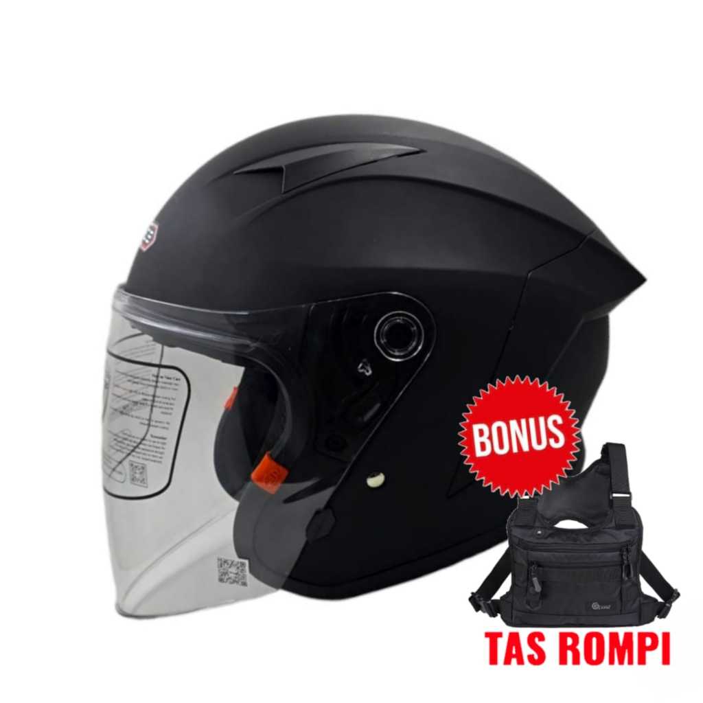 FORCE Helm Half Face Original SNI Kekinian Spoiler Cowok Cewek Remaja Dewasa Model X1 NS Warna Polos