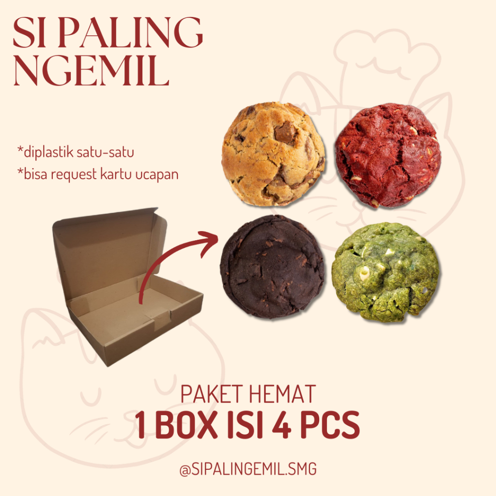 

Paket Hemat Soft Cookies 1 box isi 4 pcs - Hampers Soft Cookies Gift Box Cookies Homemade