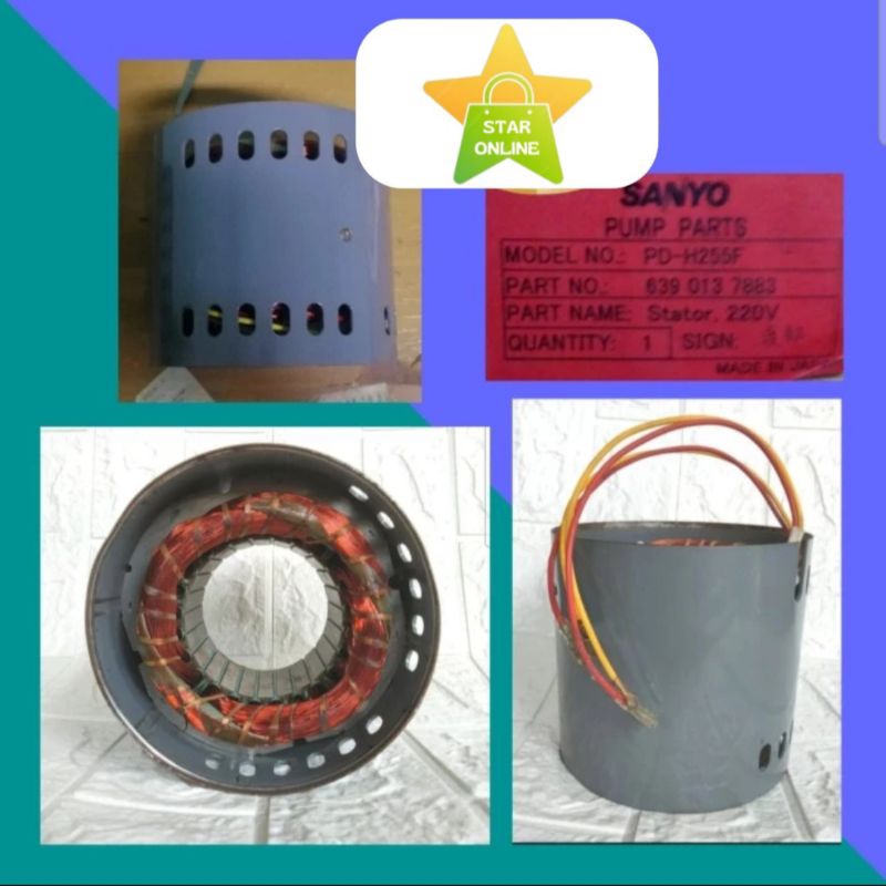 Dinamo Stator SANYO 250 Jetpump ASLI 220V