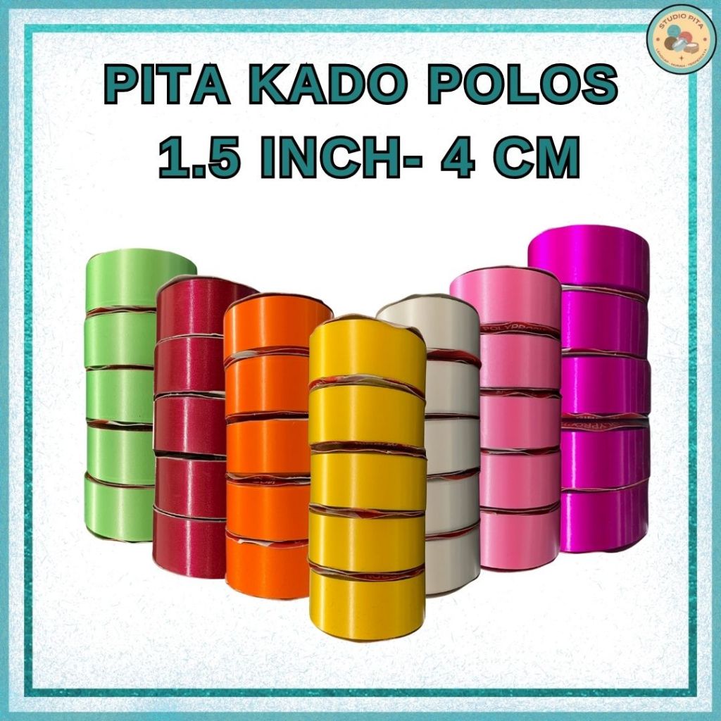

Pita Kado Plastik Polos Besar 1,5 inch (4 cm) / Pita Jepang