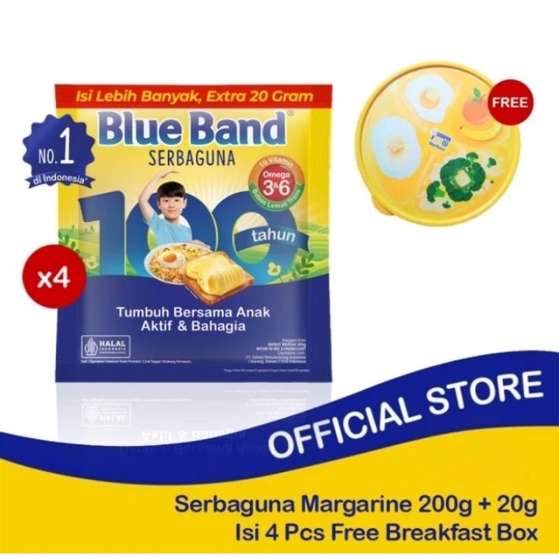 

Exclusive] Blue Band Serbaguna 200gr+20gr 4pcs Free Breakfast Box