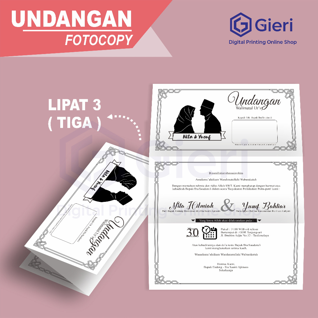 Gieri - Undangan Fotocopy / Undangan Walimatul Ursy
