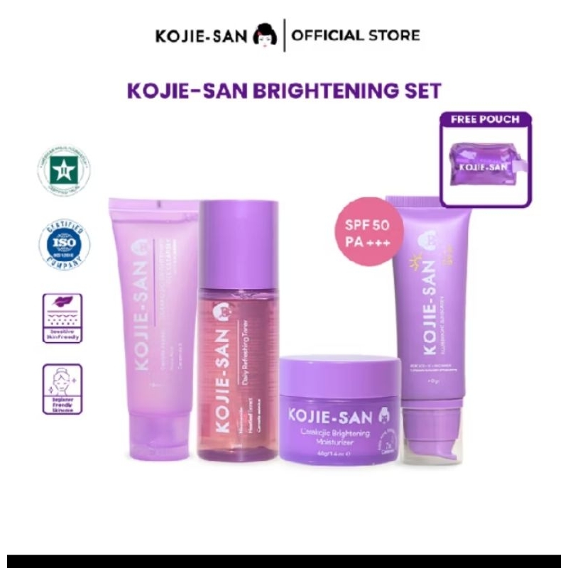 Kojie san brightening set| paket skincare basic kojie san
