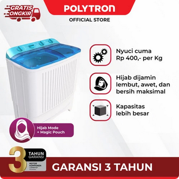 Mesin Cuci Polytron PWM 7072 / PWM7072 Mesin Cuci 2 Tabung 7Kg