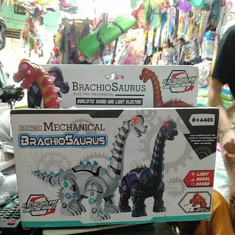 Sendy toys mechanical brachiosaurus mainan batere
