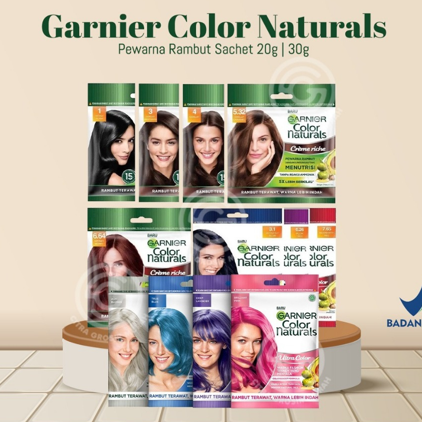 Garnier Color Naturals Pewarna Rambut || Garnier Hair Colour Natural Color Pewarna Rambut SACHET