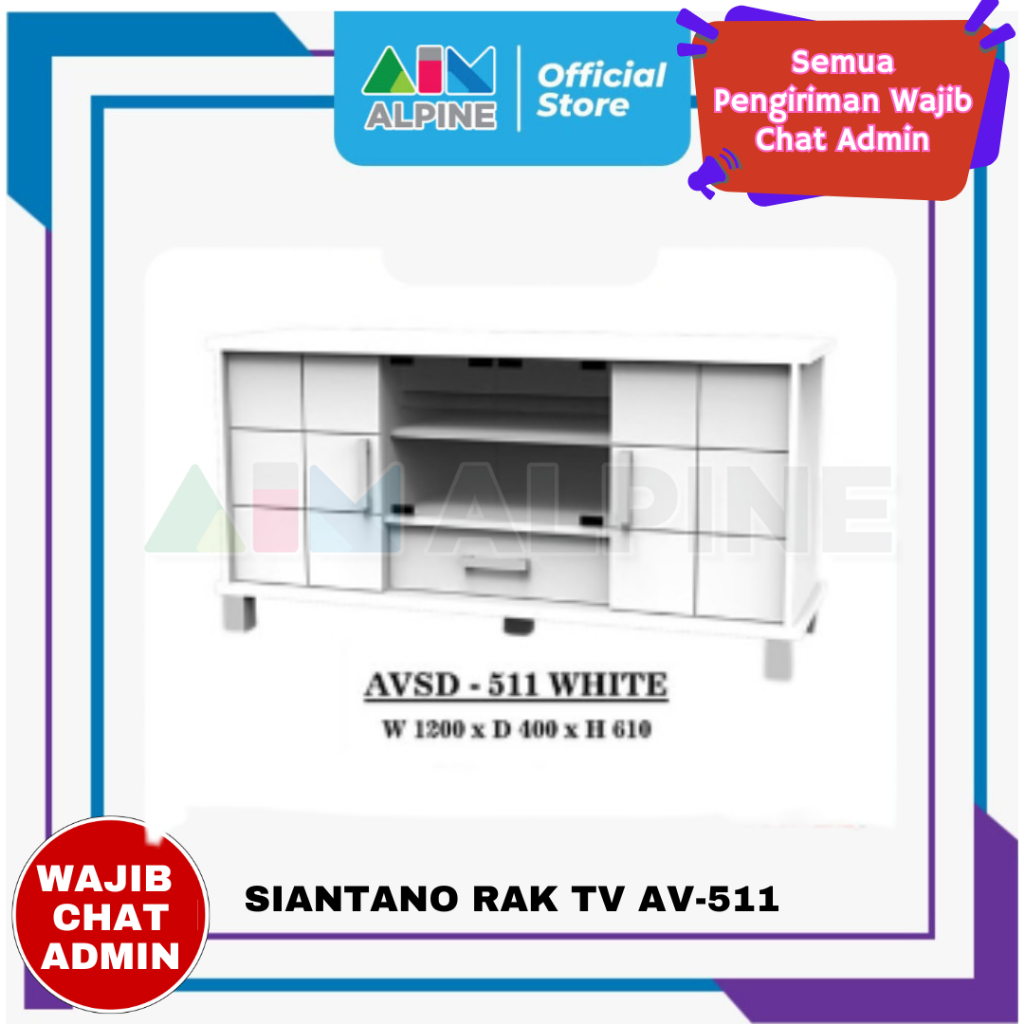 SIANTANO RAK TV AV-511 (FREE ONGKIR DAN RAKIT KHUSUS KOTA MAKASSAR)