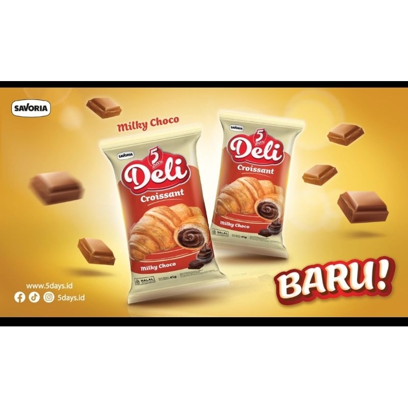 

r.luphyshop TERMURAH! 5days Deli milky choco 45gr