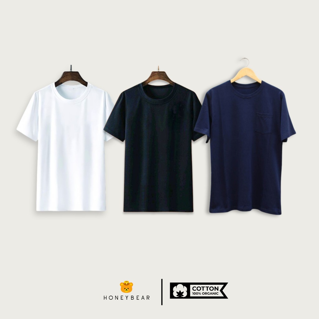 Kaos Katun Polos Dewasa / Kaos Putih Polos / Kaos Hitam Polos