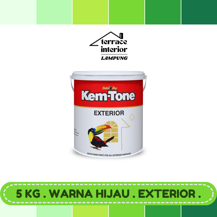 Cat Tembok Kemtone Exterior Warna Hijau 5 Kg