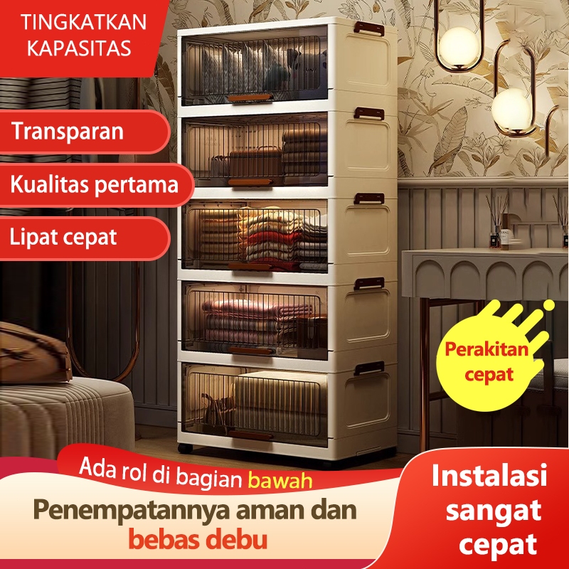 Cruise Drawer Storage Cabinet Lemari Pakaian Plastik Lemari Plastik Tebal Putih Polos/Bisa Dilipat U