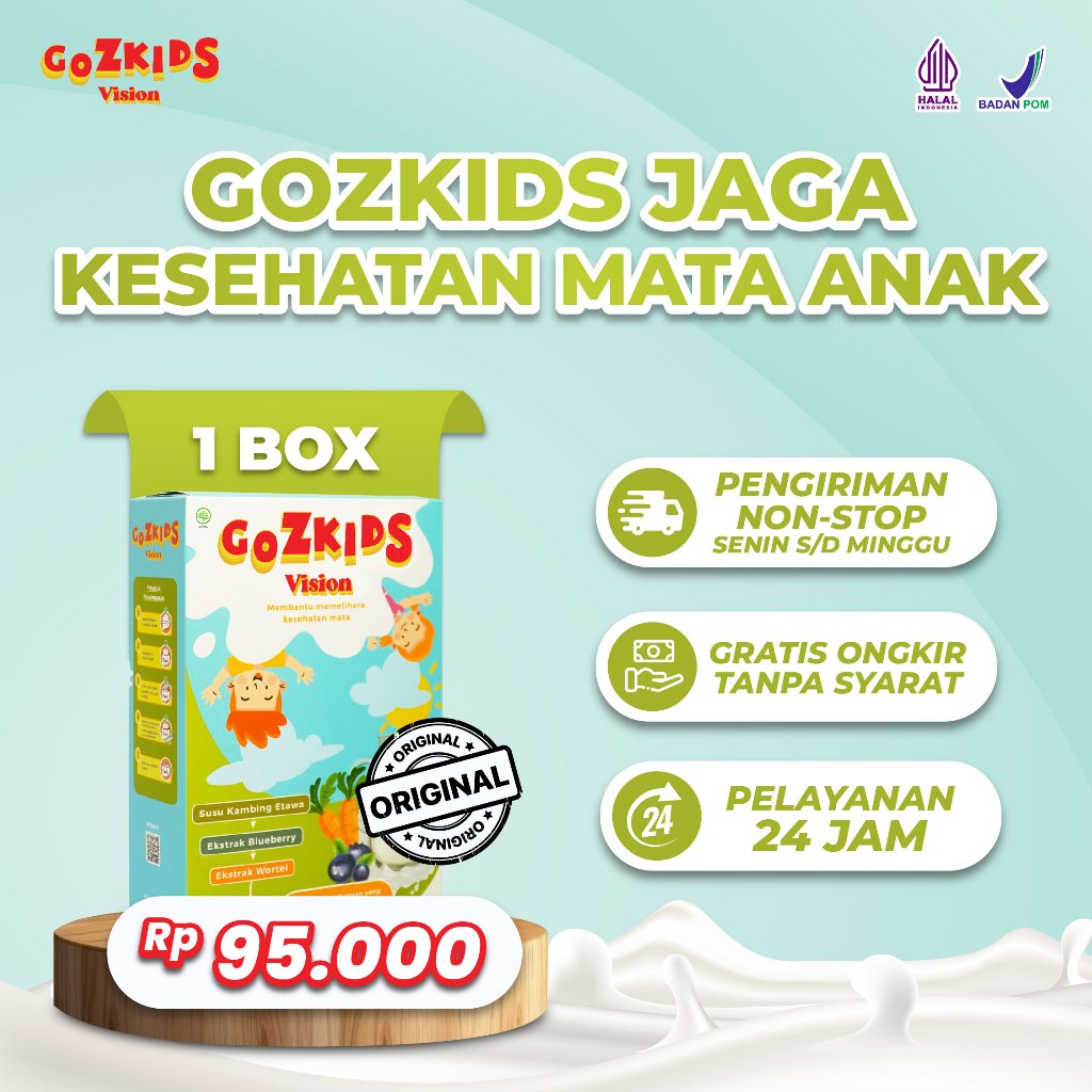 

Gozkids Vision Susu Herbal Anak Untuk Menjaga Kesehatan Mata dan Melindungi Radiasi HP BPOM