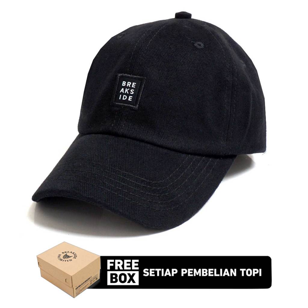 [FREE BOX] Breakside Polo Cap Oricon - Black Topi Pria