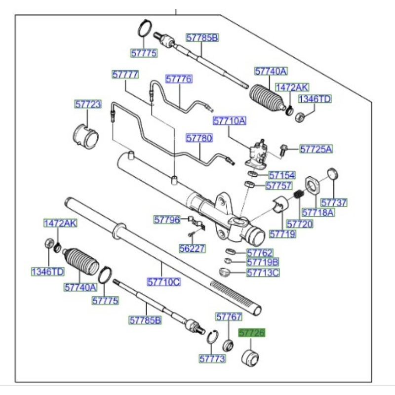 Bush rack stir steering rack Hyundai Trajet Santafe lama 57726-4A000