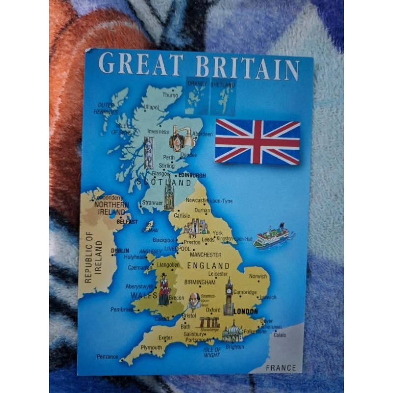 

kartu pos peta inggris/England map postcard