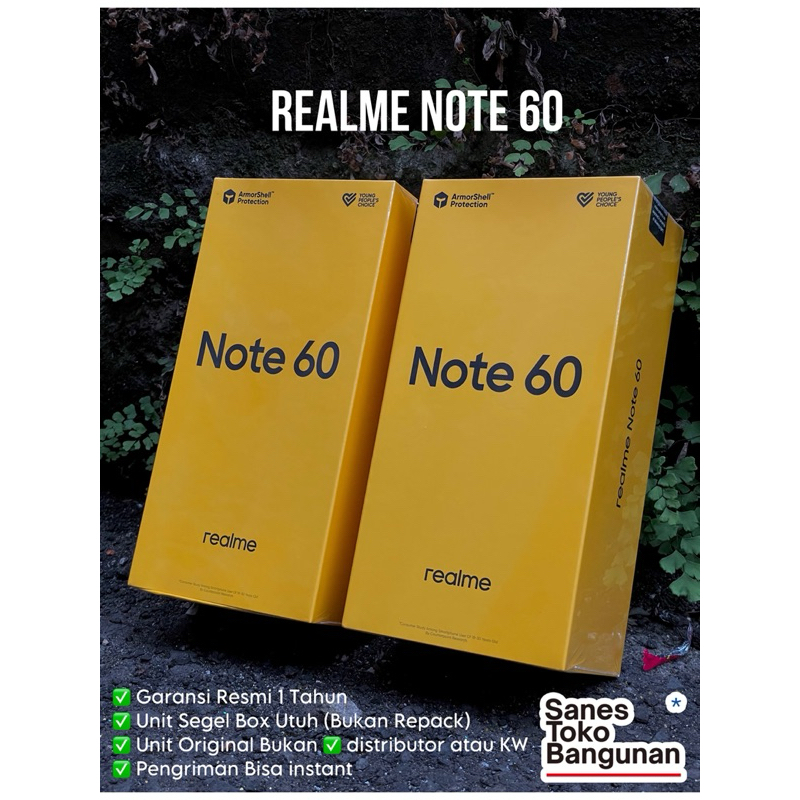 Realme Note 60 Ram  6/128 Gb - Extended 12 Gb Ram - Baru Segel box Garansi Resmi 1 Tahun