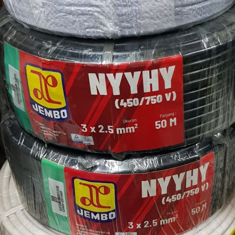 Kabel Listrik Serabut isi 3 NYYHY 3x2.5mm JEMBO @50m NYYHY 3x2.5 mm