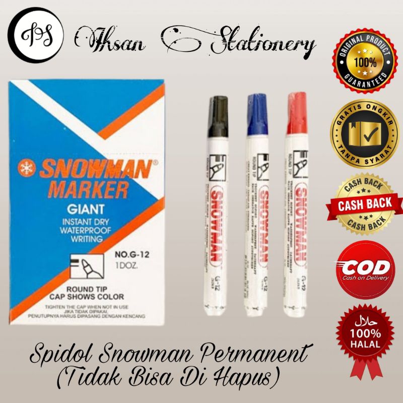 

Spidol Snowman Permanent G-12 (1 Pcs)