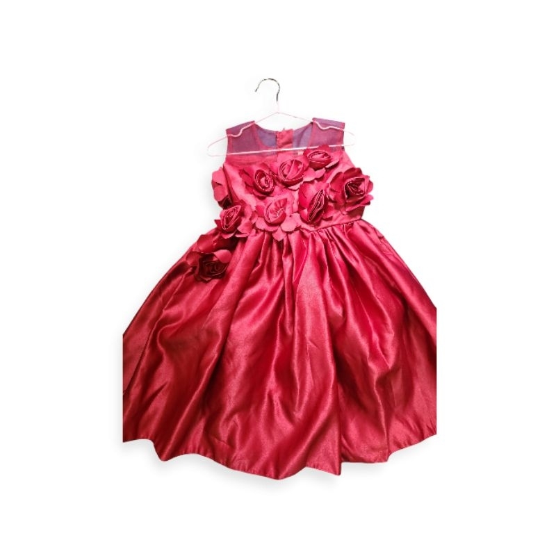 party dress anak maroon 120