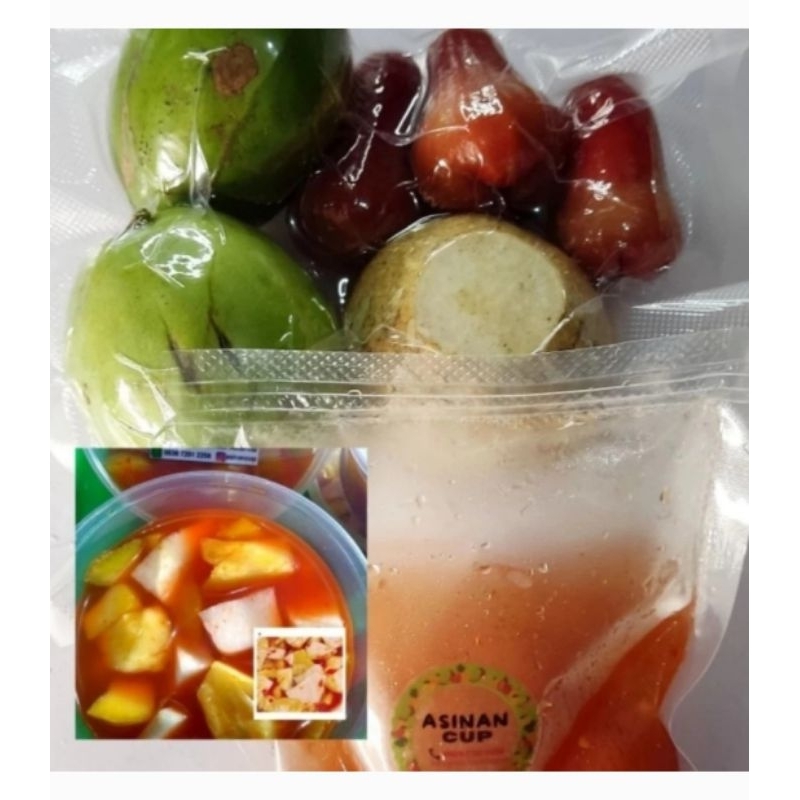 

Paket Asinan Buah kemasan seal | Buah Campur Plus Extra Kuah Cabai berat 1 kg