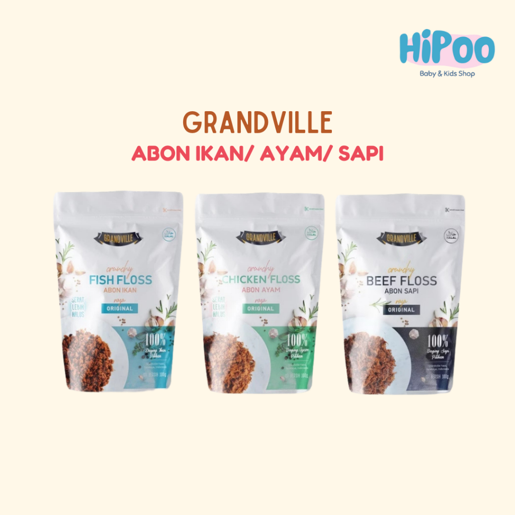 

Grandville Abon Sapi, Ayam & Ikan Crunchy | Abon Mpasi