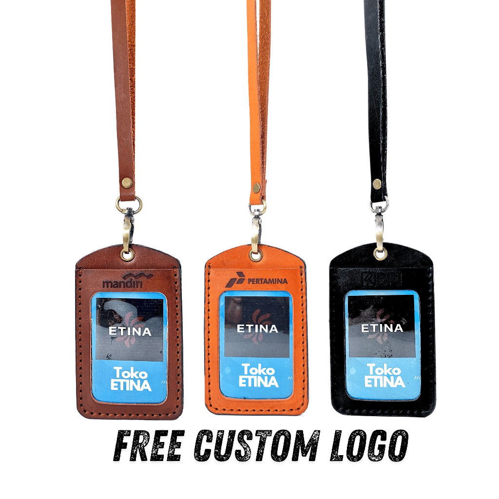 

Lanyard Id Card Holder Kulit Custom Satuan