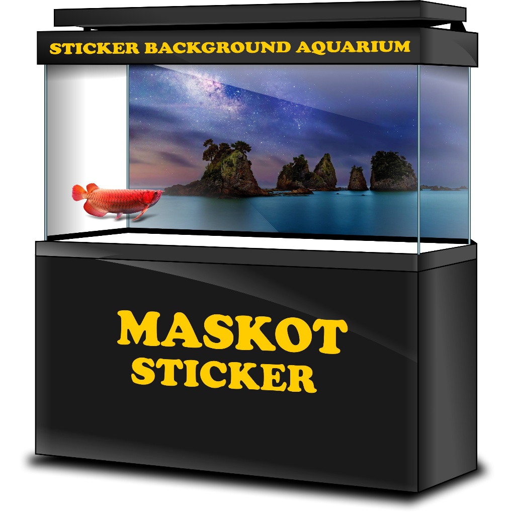 STICKER AQUARIUM, STIKER AKUARIUM, AQUASCAPE,  STIKER KACA AQUARIUM, STIKER BACKGROUND AQUARIUM, STI