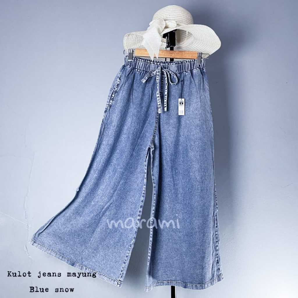 Kulot Jeans Mayung Lebar Warna Hitam Jumbo