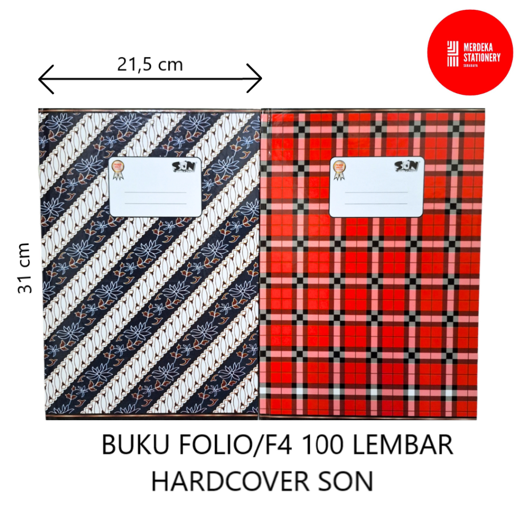 

Buku/Book Catatan Folio/F4 100 Lembar SON Hard Cover/HardCover Keras Batik/Kotak-kotak Murah Premium