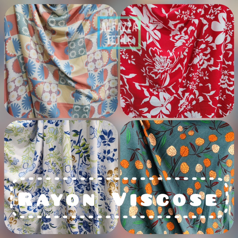 1/2 Meter Kain Katun Rayon Viscose | Katun Rayon Lembut Kain Rayon Motif Bahan Katun Rayon Meteran R