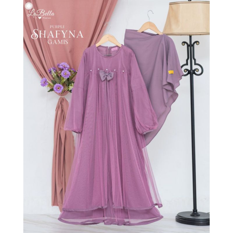 GAMIS PESTA ANAK LABELLA WARNA UNGU SHAFYNA DRESS PLAIN POLOS ANAK MUSLIM KONDANGAN WARNA PURPLE KID