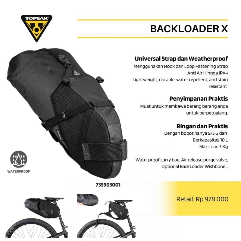 Saddle bag topeak Backloader X tas sadel sepeda topeak mtb, touring Gravel