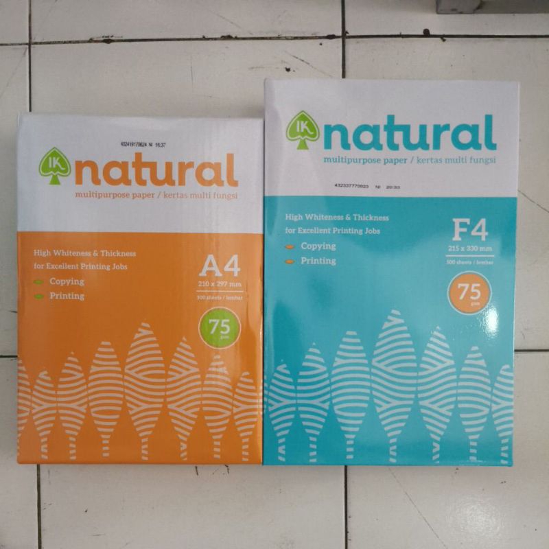 

Kertas HVS Natural / E-Paper A4 & F4 (per Box)