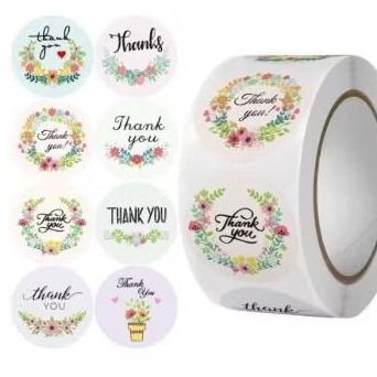 

Stiker thank you 1 rol isi 500pcs ya/stiker thank you/ stiker olshop