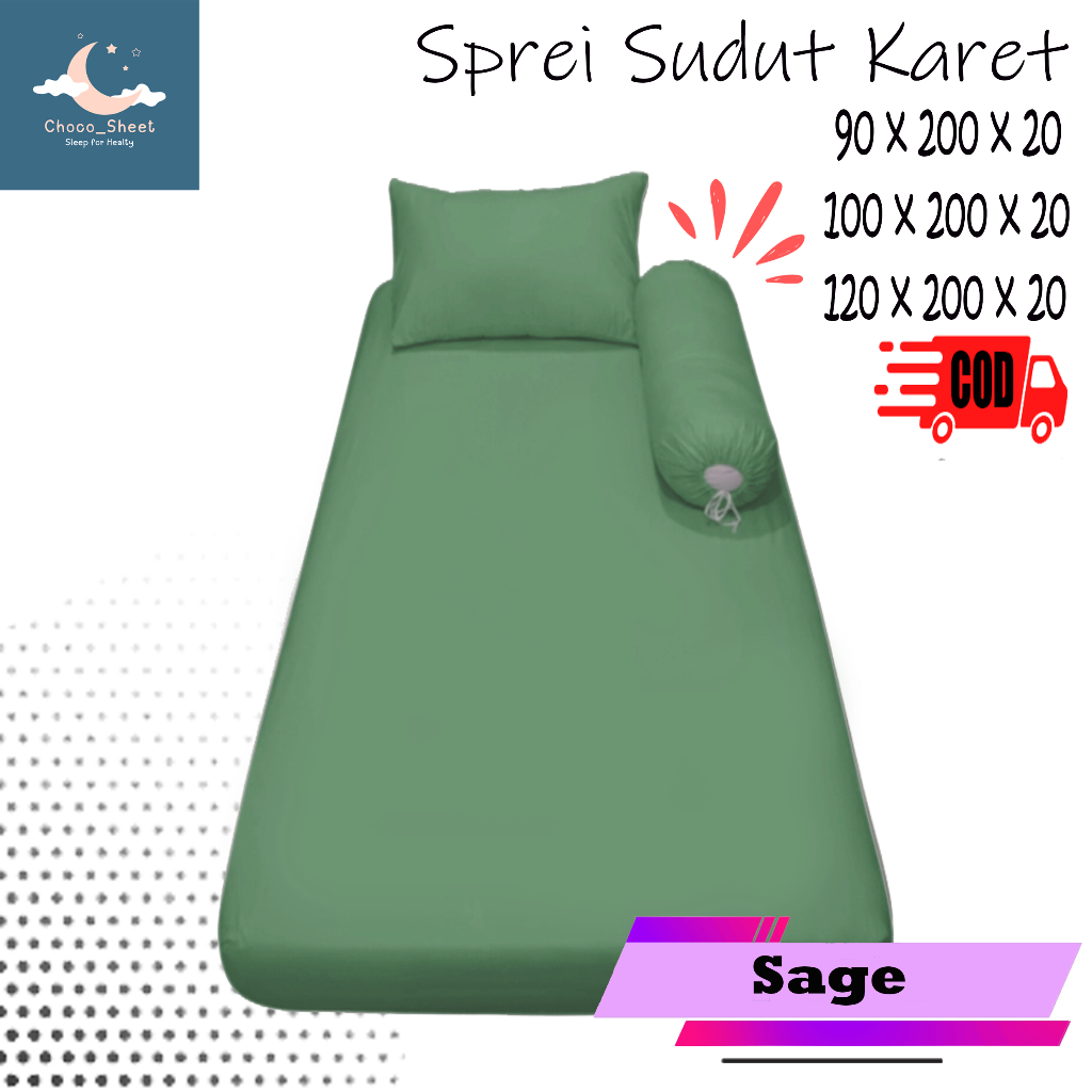 Jamooan Sprei Polos Ukuran 90X200X20 Sprei No.4 Sudut Karet