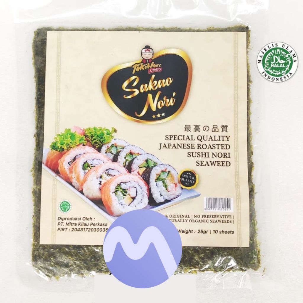 

Sakao Nori Sushi Spesial10 lembar Halal MUI - Seaweed Rumput Laut