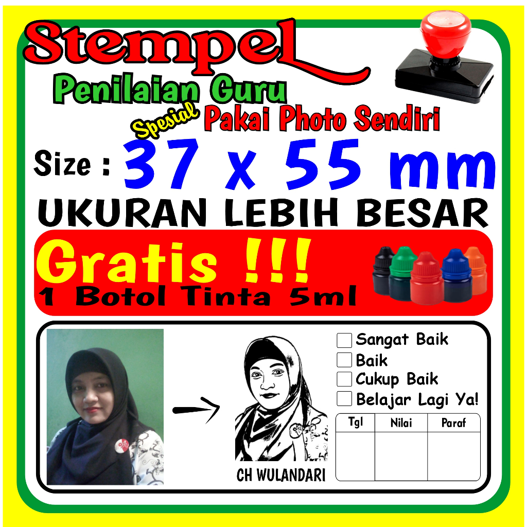 

[Custom Foto] Stempel Nilai Guru / Penilaian / Koreksi / Checked
